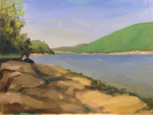 Somes Sound : Oil on masonite.  9"x12" (NFS) Painted on site. 