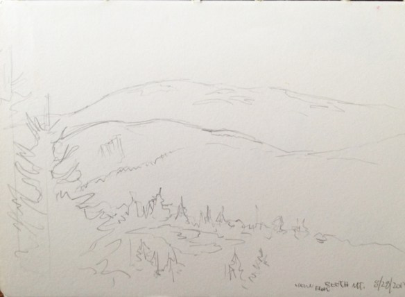 View From Beech Mountain : Pencil. 5"x7" 2013