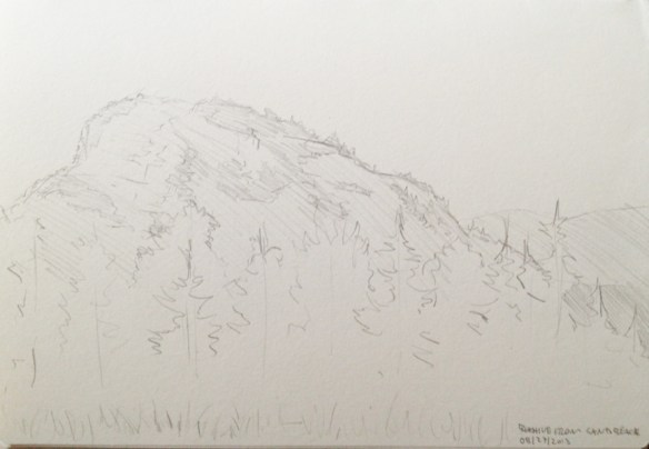 Looking North from Sand Beach : Graphite 5"x7" 2013