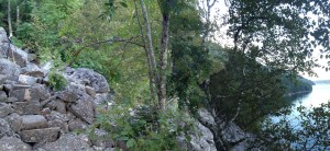 Setting up my easel on the edge of Flying Mountain. 2013. 