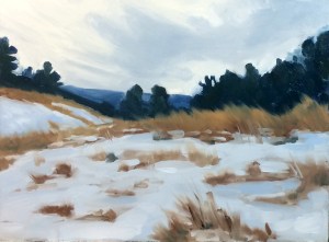Winter Field Sketch : Oil on board. 9"x12" 2014