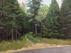 Access Road : Oil on board. 9"x12" 2013