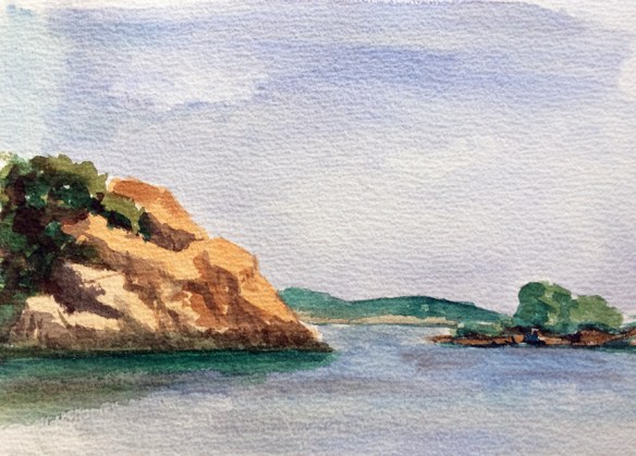 Singing Beach.  Watercolor. 9x12ish. 2014