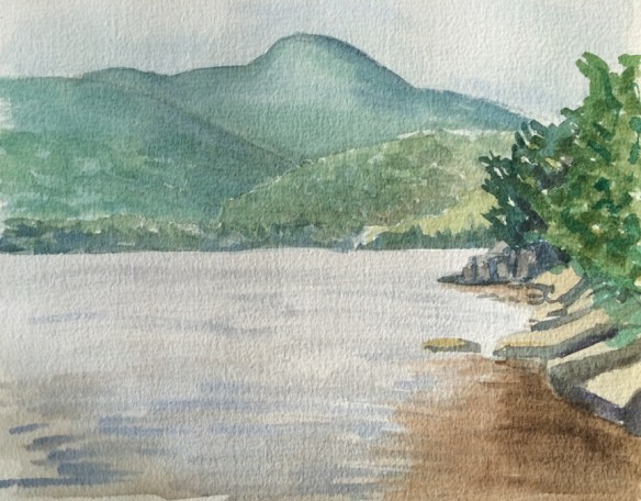 Untitled (mountains) : Watercolor on paper. 9"x12"