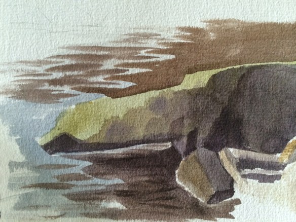 Untitled (rock sketch) : Watercolor on paper. 2014