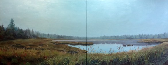 untitled (marsh) : Oil on canvas. 24"x60" 2014