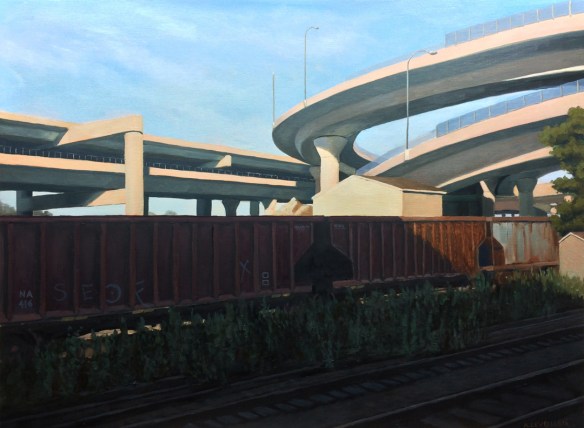 untitled (overpass) : Oil on board.  18"x24".  2015