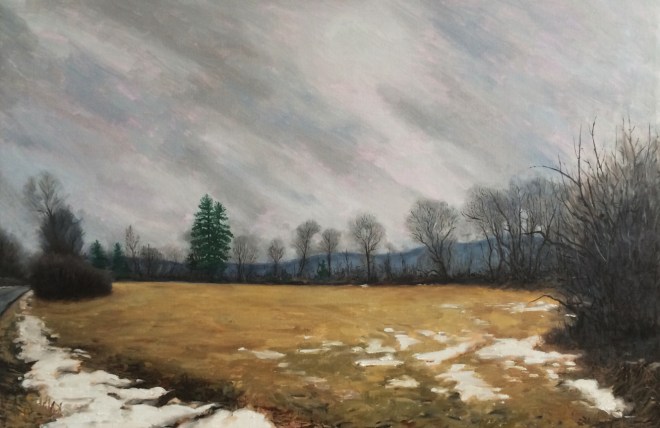 untitled (winter field) : Oil on linen. 24"x36" 2015