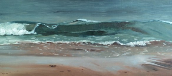 untitled (wave study) : Oil on linen. 8" x 18". 2015