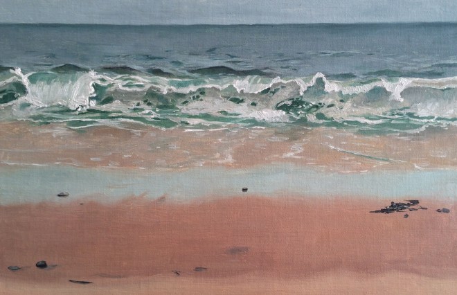 untitled (wave study) : Oil on linen. 18" x 12". 2015