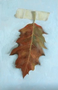 untitled (leaf study 2) : Oil on board. 6"x9" 2015